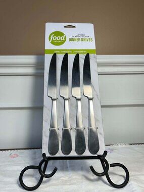 NEW Food Network 4-Pc Classic Silver Dinner Knives Set BNWT